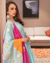 Blue Gottapatti Sharara Set